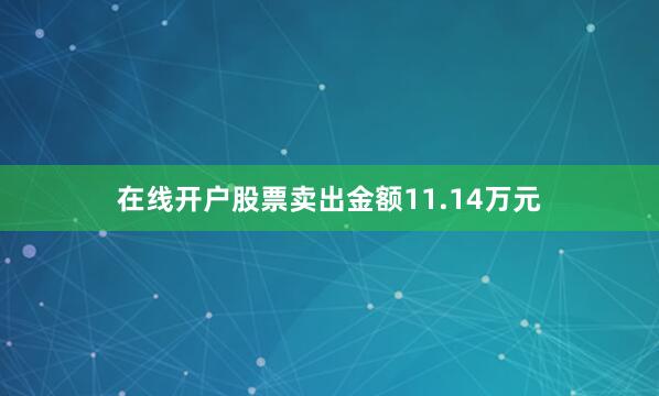 在线开户股票卖出金额11.14万元